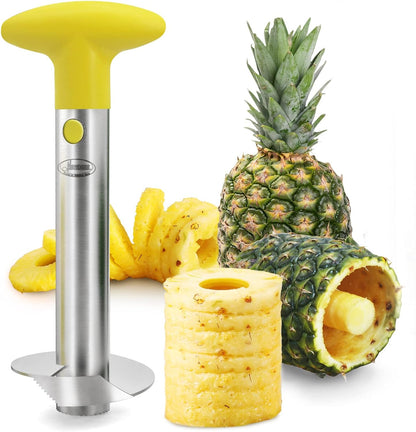 Pineapple Corer, [Upgraded, Reinforced, Thicker Blade] Newness Premium Pineapple Corer Remover, Stainless Steel Pineapple Core Tool for Home & Kitchen with Sharp Blade for Diced Fruit Ring (Blue)