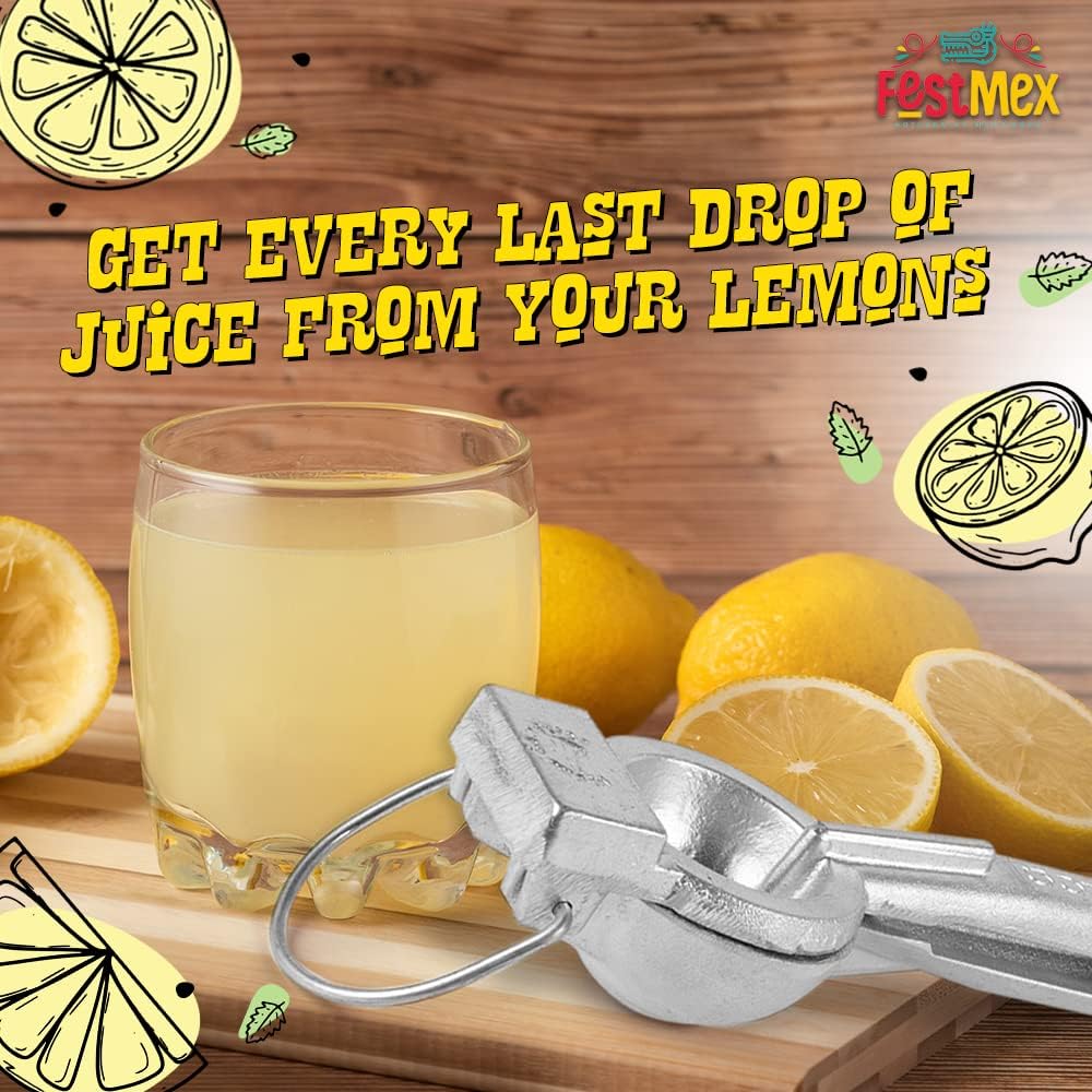 Lemon Squeezer Cast Premium Aluminum Manual Hand Press Juicer, 2.4" Large – Heavy-Duty Mexican Made Citrus Juicer for Lemons, Limes & Oranges, Handheld Juice Press, Exprimidor de Limones