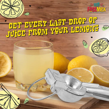 Lemon Squeezer Cast Premium Aluminum Manual Hand Press Juicer, 2.4" Large – Heavy-Duty Mexican Made Citrus Juicer for Lemons, Limes & Oranges, Handheld Juice Press, Exprimidor de Limones