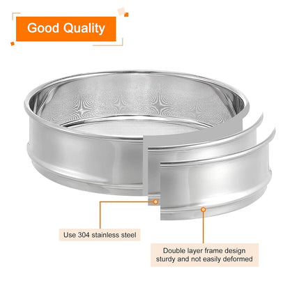 PATIKIL 35 Mesh Lab Sieve, 8" Diameter Test Sieve 304 Stainless Steel Wire Cloth (0.5mm) for Industrial Laboratory