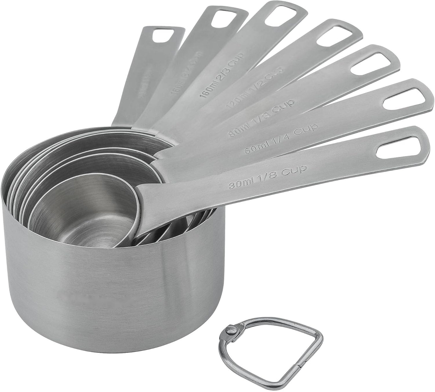 Smithcraft Measuring Cups and Spoons Set 15, Metric & US 18/8 Stainless Steel Measuring Cups and Spoons Set for Baking & Kitchen, 6 Measure Cups & 7 Spoons Leveler & Measure Equivalents for Dry&Liquid