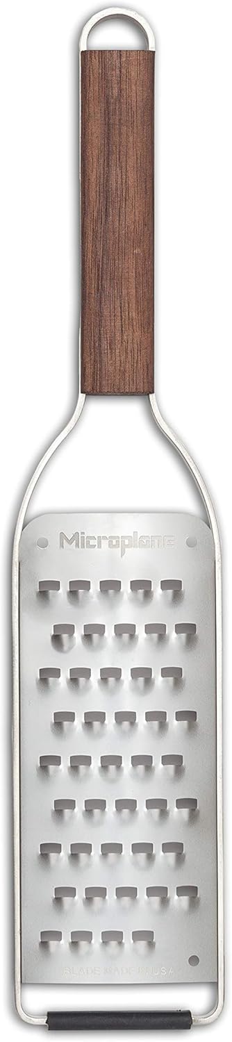 Microplane Master Series Wood Handle Stainless Steel Frame Extra Coarse Blade Cheese Grater