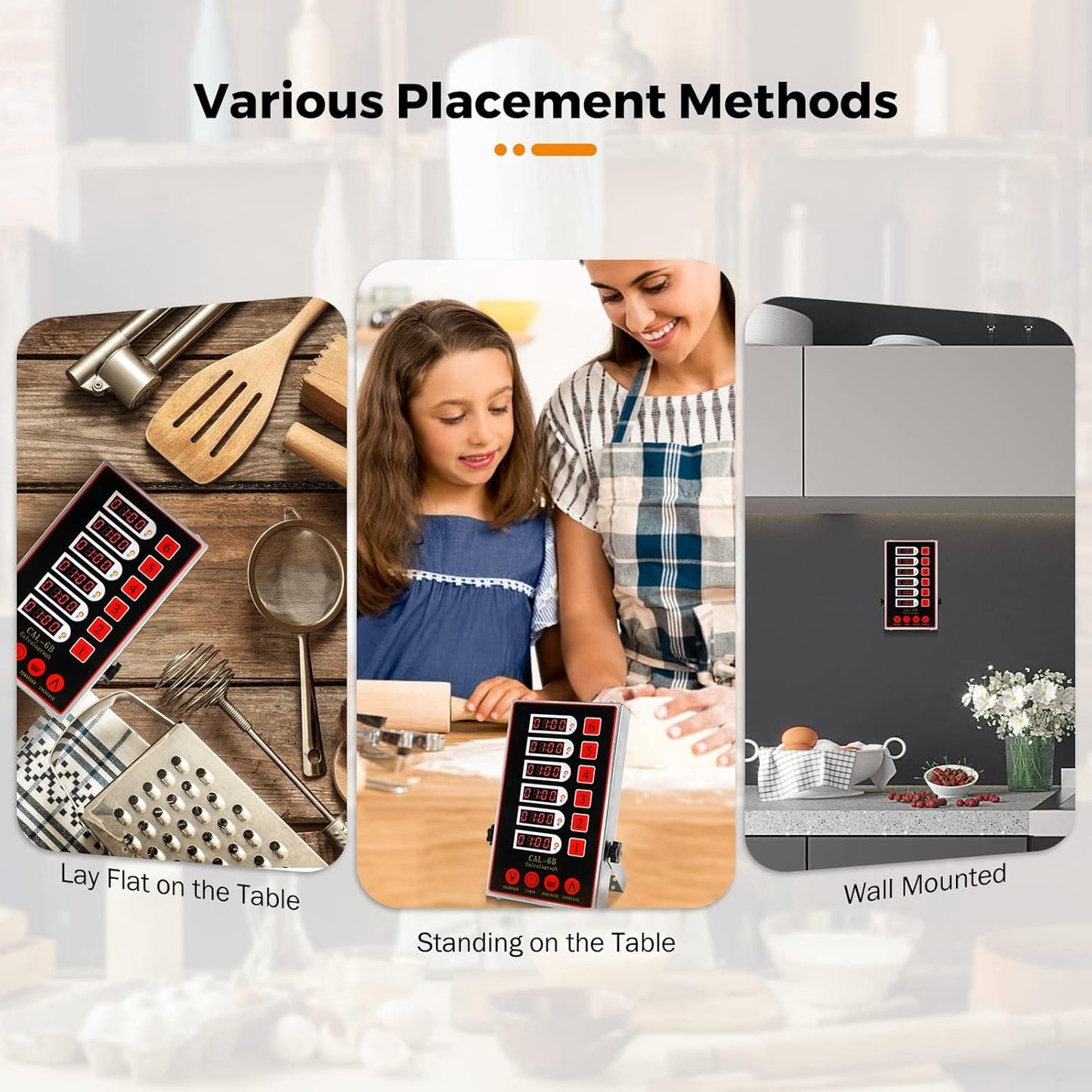 BEAMNOVA 6 Channel Digital Kitchen Timer with Loud Adjustable Alarm, Stainless Steel Commercial Cooking Timer Reminder for Restaurant, Bakery, Multi Dish Cooking & Food Prep, 0-99h Countdown