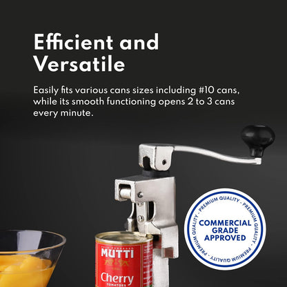 New Star Foodservice 7006841 Manual Table Can Opener with Plated Steel Base For Cans Up to 11” Tall