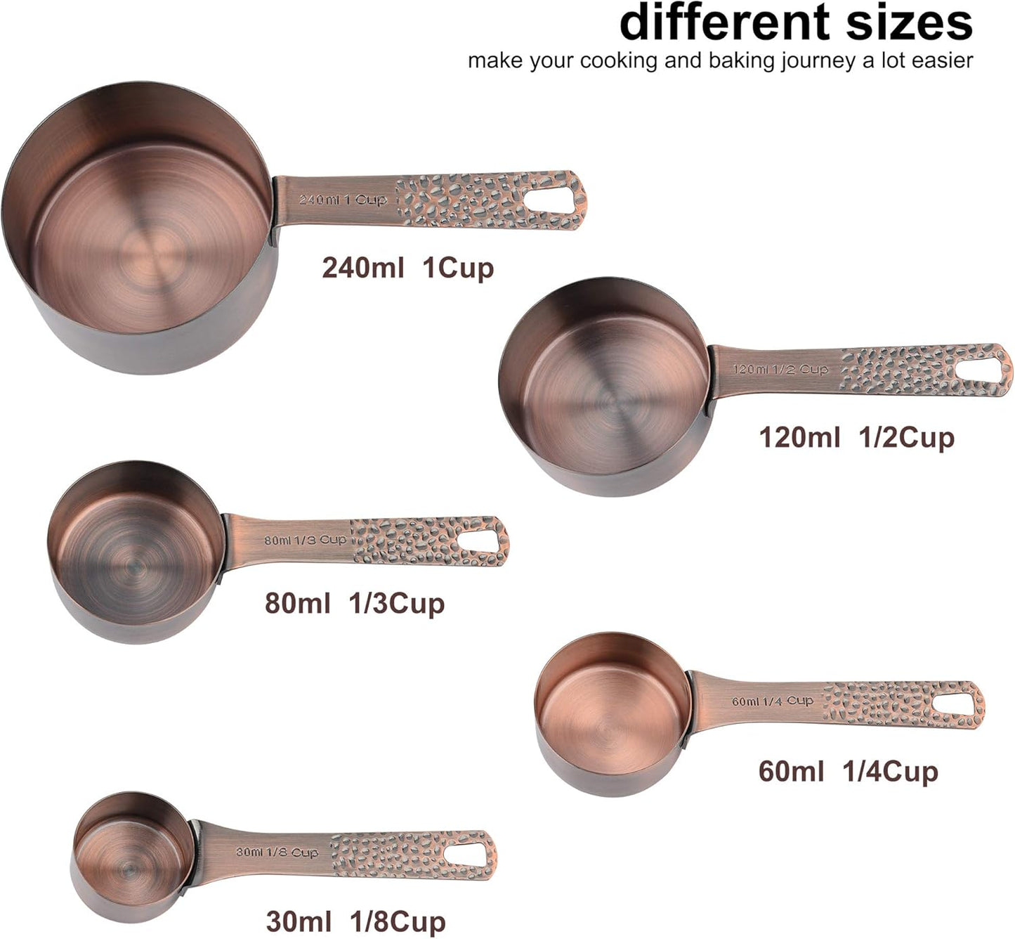 Measuring Spoons Set, 18/8 Stainless Steel Measuring Spoons Set for Dry&Liquid, Metal Metric & US Measuring Spoon with 1 Leveler and Locking Ring for Kitchen & Baking