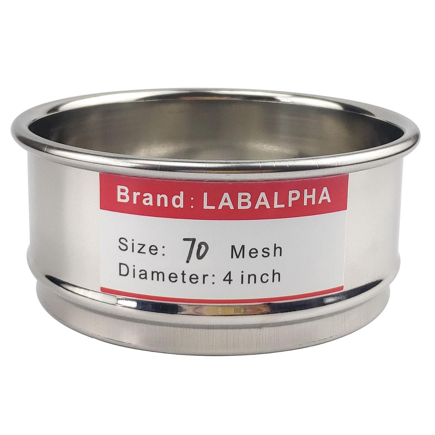 LABALPHA 70 Mesh Lab Sieves, Test Sieve #70 Mesh, 4'' Diameter, 304 Stainless Steel Wire Cloth (0.22mm)