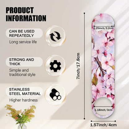 2 PACK Beer Bottle Opener, Stainless Steel Flat Bottle Openers,7 inch Metal Decor,Pink And Gold Marble