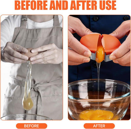 3 PCS Egg Shell Opener Egg Separator for Raw Eggs,Hard Boiled Egg Peeler Egg Cube Egg Separator,Quickly Cutting Off Cooked Eggs,Stainless Steel Eggshell Breaker Kitchen Gadgets (3 pcs) (3 PCS set)