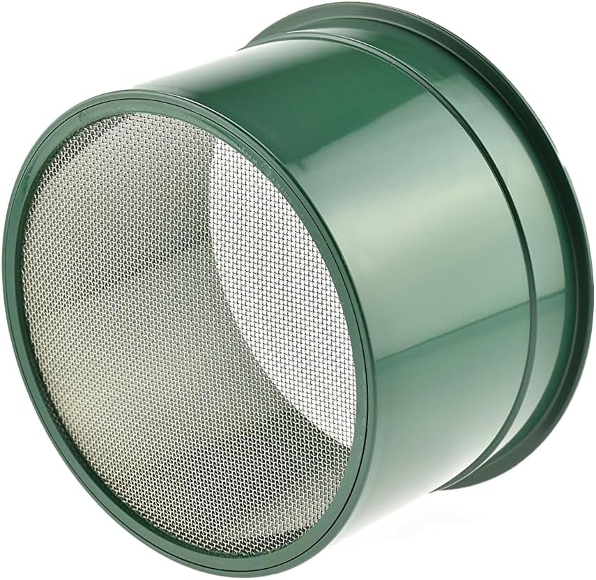 SE 5.5 Inch Mini Stackable Classifier Gold Prospecting Pan - 50 Holes/Square Inch Stainless Steel Mesh Sifting Pan, Green
