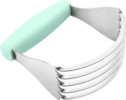 Spring Chef XL Dough Blender Tool For Baking, Heavy Duty Pastry Blender, Stainless Steel Pastry Cutter with Durable Blades, Dough Mixer, Butter Cutter for Easy Mixing, Dishwasher Safe - Aqua Sky