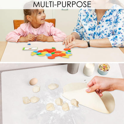 Standard Silicone Mat,Black Baking Mat-Food Grade Kids Dinner Table Placemat Non Slip Counter Mat with Raised Edges Heat Resistant Mat for Air Fryer Nonstick Pastry Dough Mat(1 Pack 23.6'' x 15.7'')