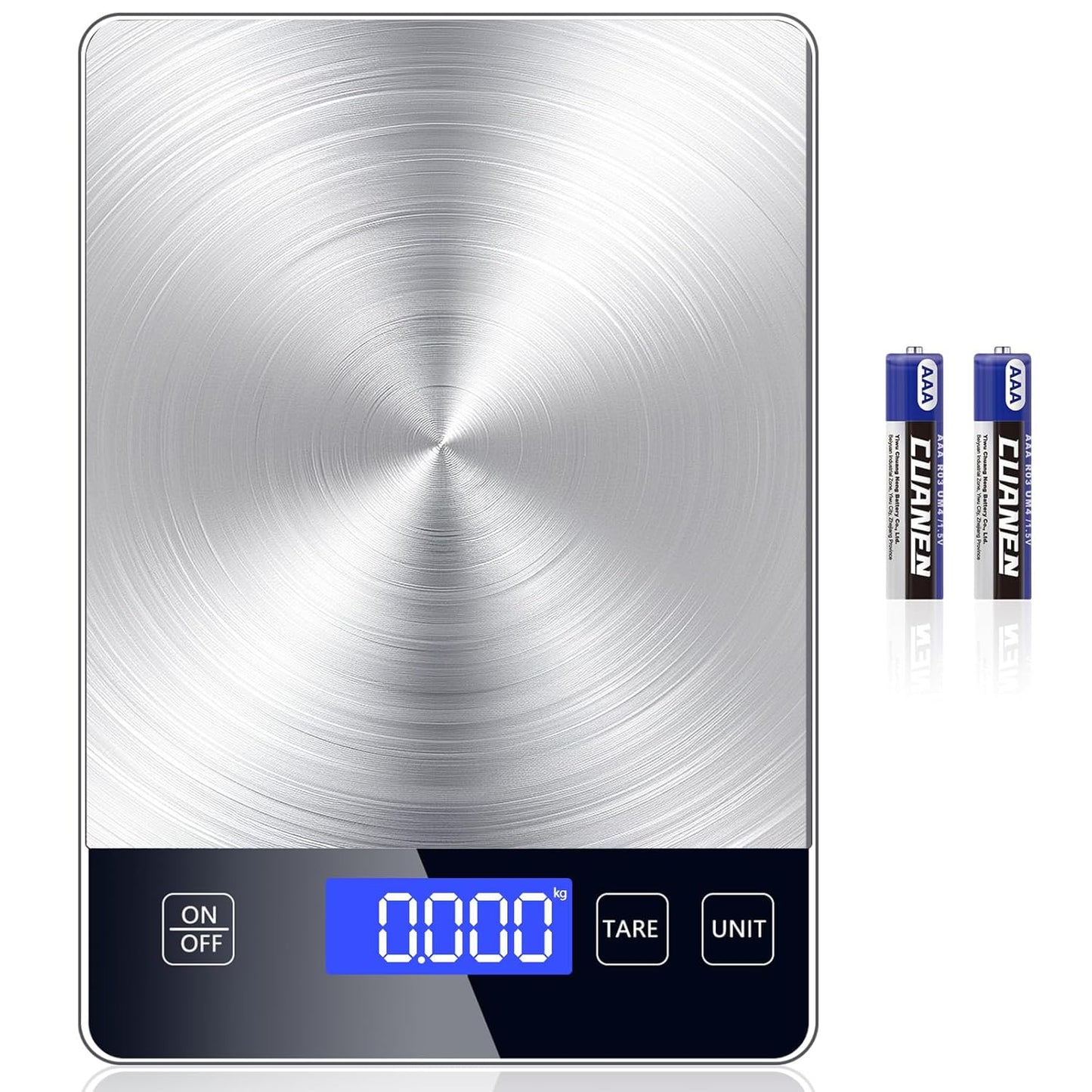 Food Kitchen Scale, Digital Food Scale 33lb Digital Kitchen Scale Precisely Measures Grams and Ounces for Meal Prep Baking and Cooking, Rechargeable 304 Stainless Steel Kitchen Scale LCD Display