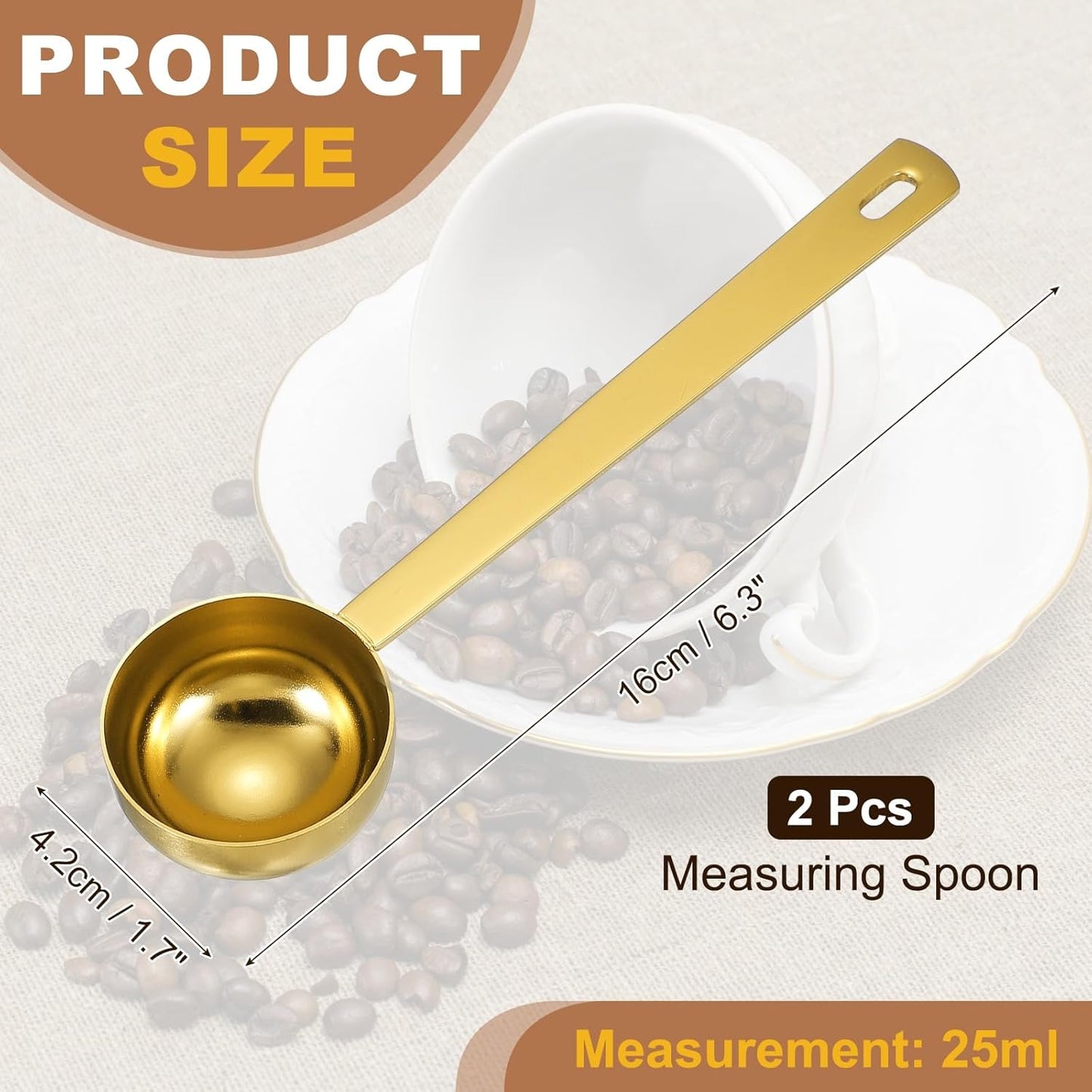 uxcell Measuring Spoon, 15ml Long Handle Table Scoop Teaspoon Coffee Scoop Spoon for Ground Coffee Tea Sugar Cooking Baking, Black