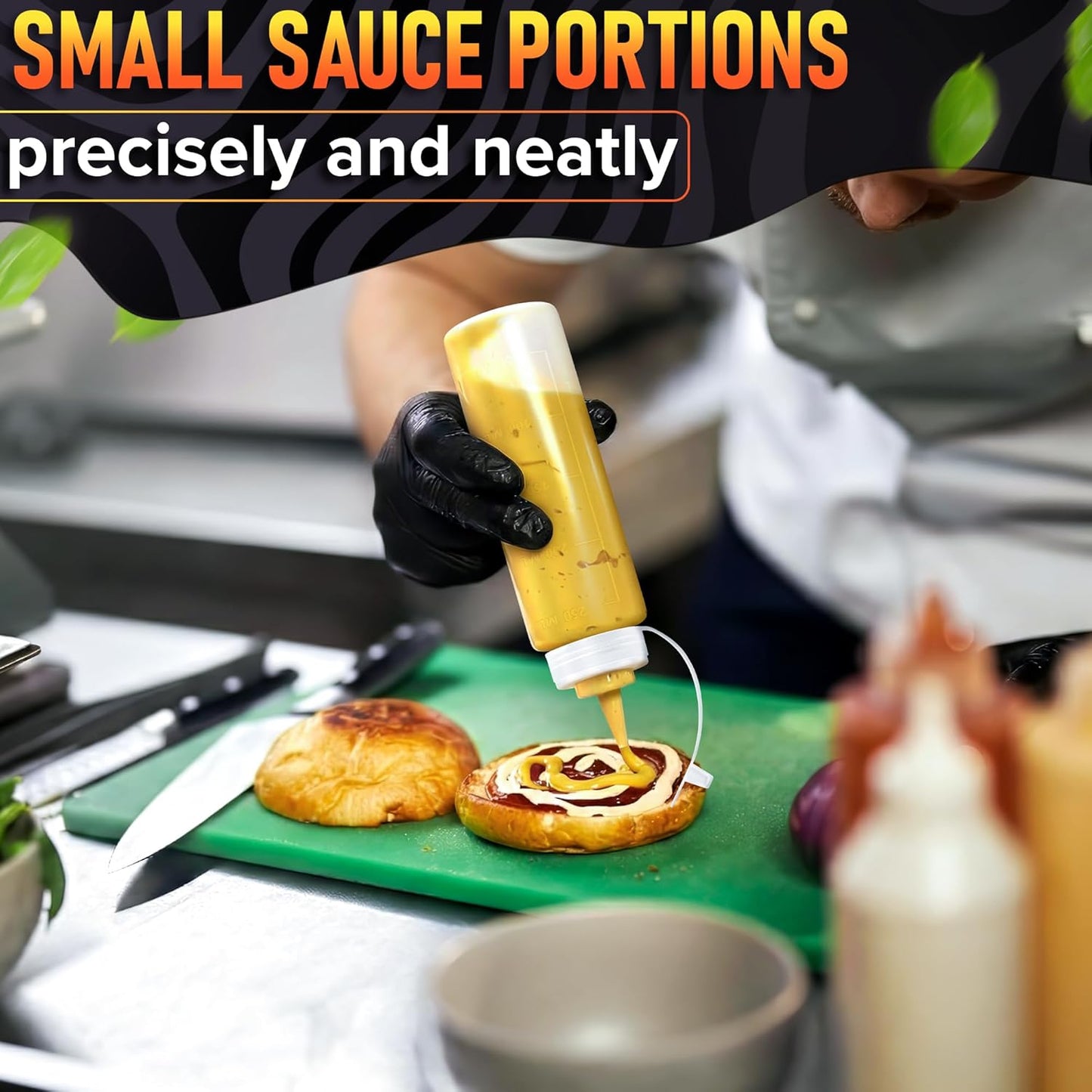 Set of 6 Inverted Condiment Squeeze Bottles 16 oz – Upgraded Design with Added Sealing Gaskets, Self-Closing Valve, Easy-to-Fill Clear Bottles for Sauces, Dressings, Ketchup, Mustard for Everyday Use