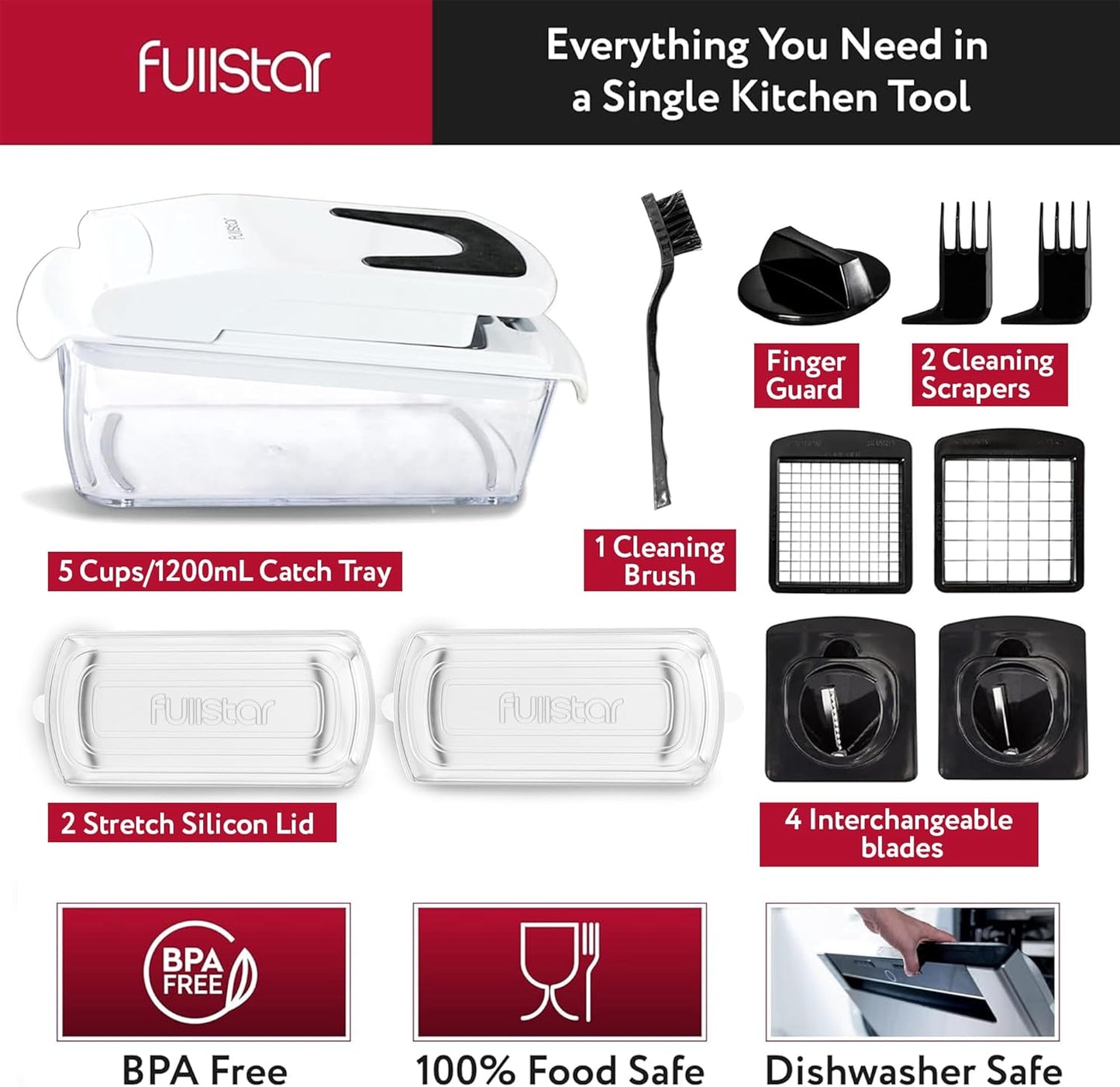 fullstar Bundle: Chopper And 2 Piece Silicone Lids