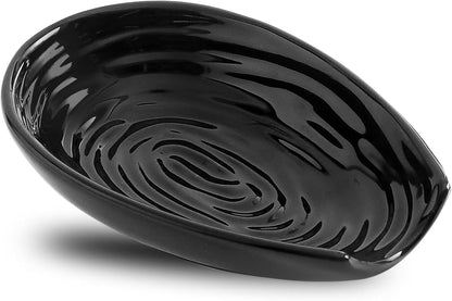 Hasense Spoon Rest for Stove Top - Blue Swirl Pattern Spoon Holder for Stove, Heat-Resistant Spoon Rest for Kitchen Counter, Ceramic Cooking Utensil Rest Ladle Holder for Spatula or Tong, 5.7 Inch