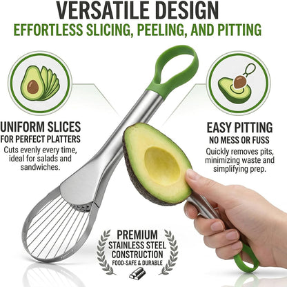2-In-1 Avocado Slicer,Avocado Slicer Tool,Avocado Cutter,Multi-Function Avocado Tool,Avocado Knife,Efficient Avocado Saver,Dishwasher Safe,Well Made Stainless Tool For Slicing,Scooping,And Pit Removal