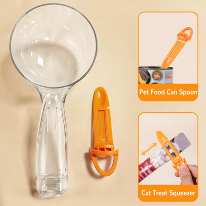 Dog Food Scoop 1 Cup, Dog Food Measuring Cup with Detachable Handle, 3-in-1 Multi-Function Scoop for Cats Dogs(1 Pack)