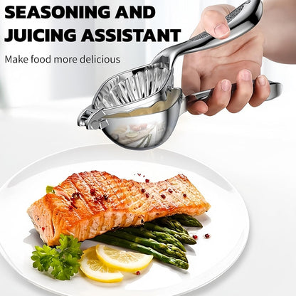 WUJIE Heavy Duty Manual Citrus Juicer, Stainless Steel Hand Press Lemon Lime Squeezer with Large Capacity and Filter, Easy Squeeze Professional Fruit Press