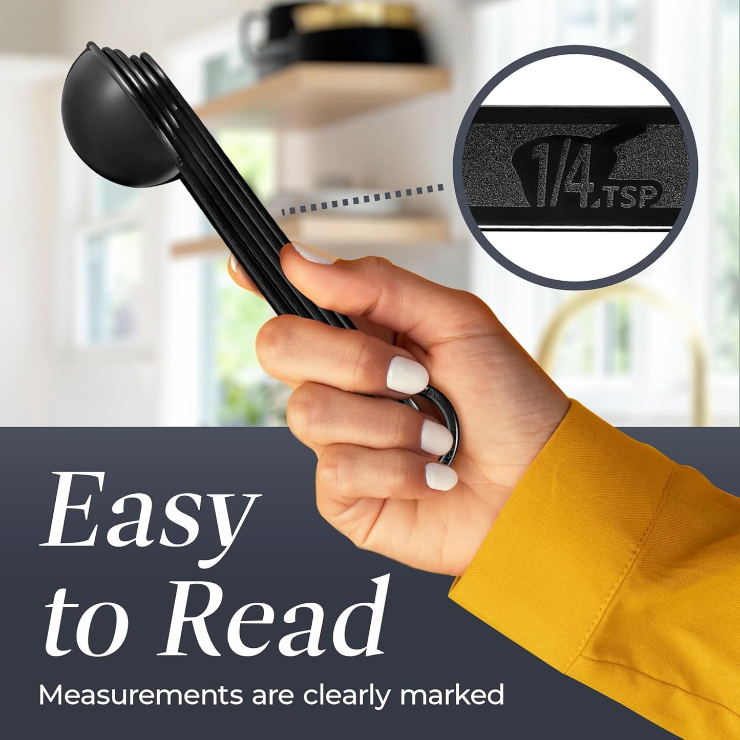 Premium Measuring Spoons Set - Magnetic, Dual-Sided, & Dishwasher Safe - Accurate and Durable for Cooking and Baking - 6 Convenient Sizes - U.S. and Metric Measurements