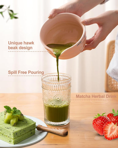 Matcha Whisk Set, Japanese Matcha Kit Set 7-Pcs with Matcha Bowl (Chawan), Matcha Whisk and Holder, Bamboo Scoop, Scoop Rest, Sifter and Tea Towel - Authentic Tea Ceremony Tools for Tea Lovers(Blue)