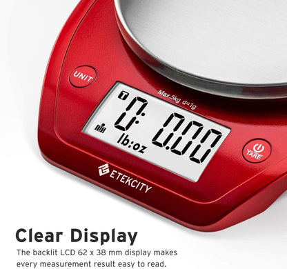 Etekcity 0.1g Food Kitchen Scale, Bowl, Digital Grams and Ounces for Weight Loss, Dieting, Baking, Cooking, and Meal Prep, 11lb/5kg, Stainless Steel Silver