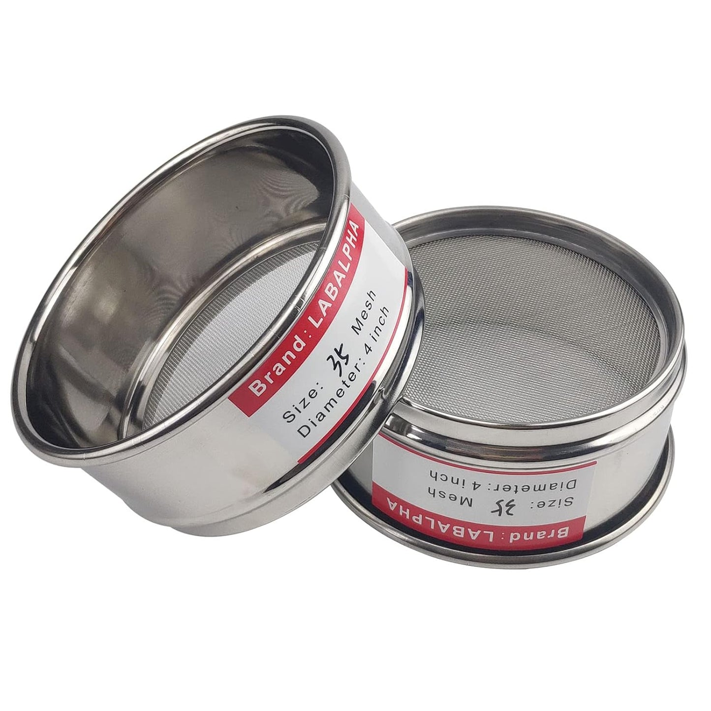 LABALPHA 70 Mesh Lab Sieves, Test Sieve #70 Mesh, 4'' Diameter, 304 Stainless Steel Wire Cloth (0.22mm)