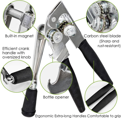 Manual Can Openers, Hand Crank Opener, Commercial Can Opener with Long Handles