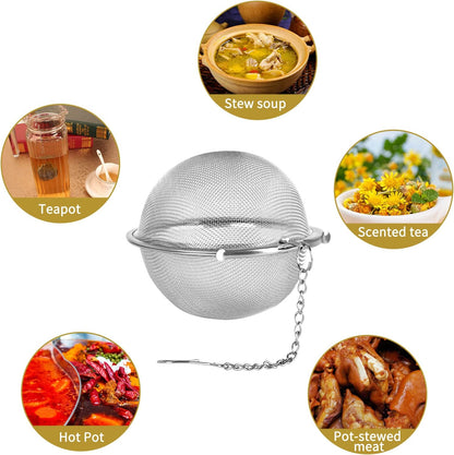 Fu Store 2pcs Stainless Steel Mesh Tea Ball 2.1 Inch Tea Strainers Teas Infuser Strainer Filters for Teas