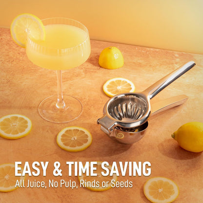 Lemon Squeezer Stainless Steel with Premium Quality Heavy Duty Solid Metal Squeezer Bowl - Large Manual Citrus Press Juicer and Lime Squeezer Stainless Steel - by Zulay Kitchen