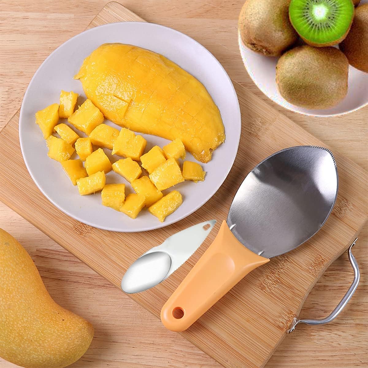 Mango Slicer Cutter Peeler Corer,Kiwi Slicer,Mango and Kiwi Splitter Divider Cuber Corer Remover,Watermelon Cutter Tool,Kitchen Tools for Making Fruit Salad