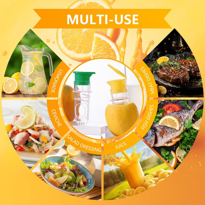 Lemon Mini Squeezer, Screw Top Lemon squeezer Juicer Mini Manual Squeezer, Portable Juicer With Lid, Squeeze Lime for Drinks, Cocktails (Yellow +Green)