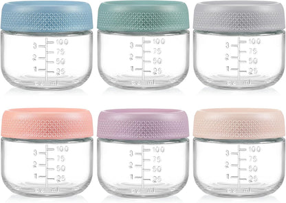 NETANY 2oz Glass Salad Dressing Containers, 6-Pack Small Sauce Containers with Lids and Mini Condiment Cups Containers,To Go Glass Jars for Meal Prep Lunch box
