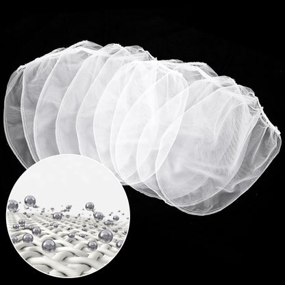 Paint Strainer Bags 1 Gallon Paint Filter Bag White Fine Mesh Disposable Bag Bucket Strainer with Elastic Drawstring Top Opening for Paint Gardening, 5 Pack