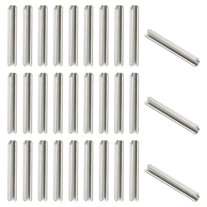 PATIKIL Slotted Spring Pin, 50 Pcs 1/8" x 3/4" (3.2mm x 20mm) 304 Stainless Steel Split Roll Pins Spring Dowel for Home Improvement Automotive Machine Repair, Silver - Colors A