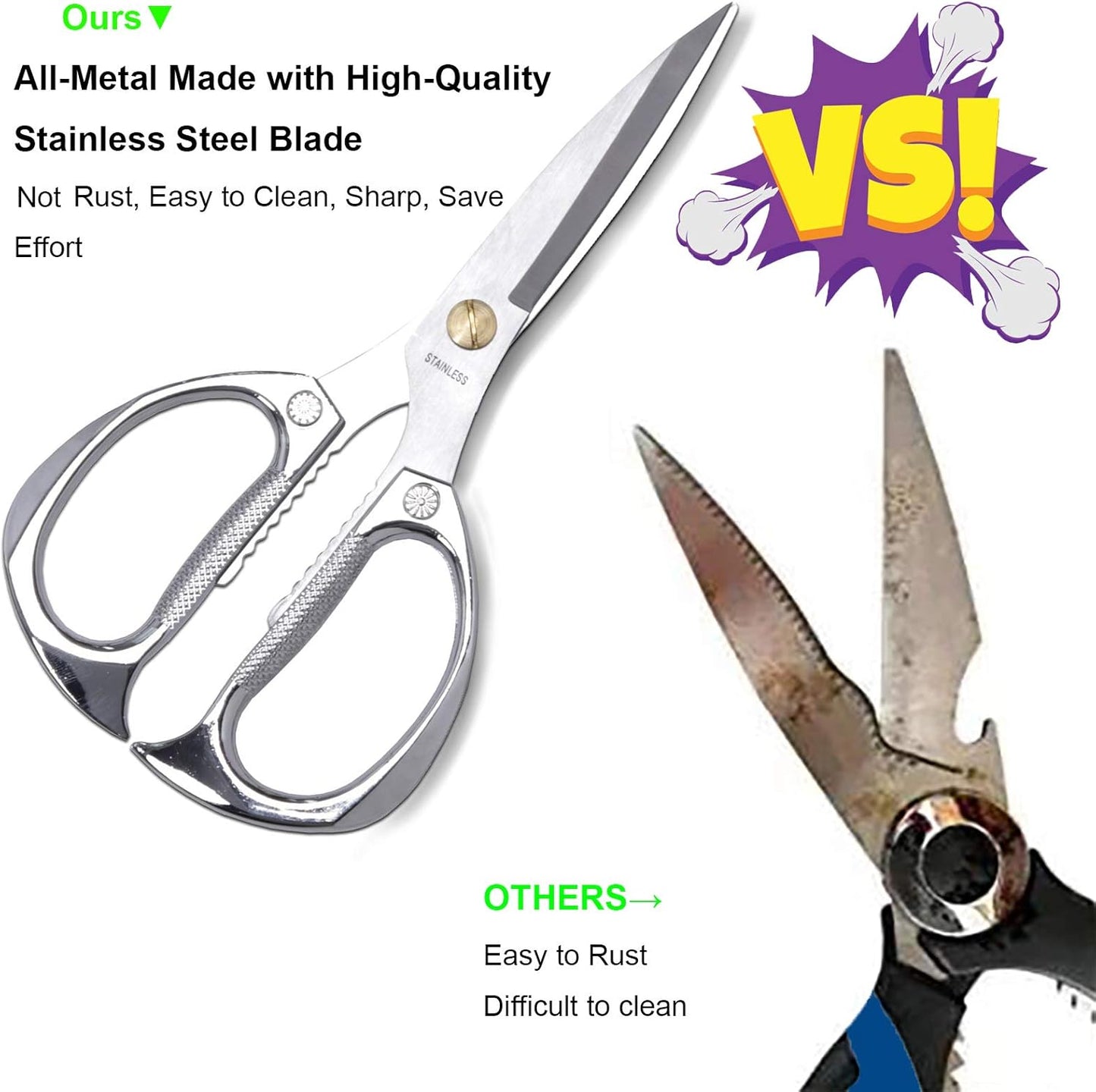 Kitchen Scissors All Purpose Heavy Duty Kitchen Shears for Food, Meat, Poultry, vegetable, Herbs| 7.5inches Utility Scissors for Cooking, Office, Fabric