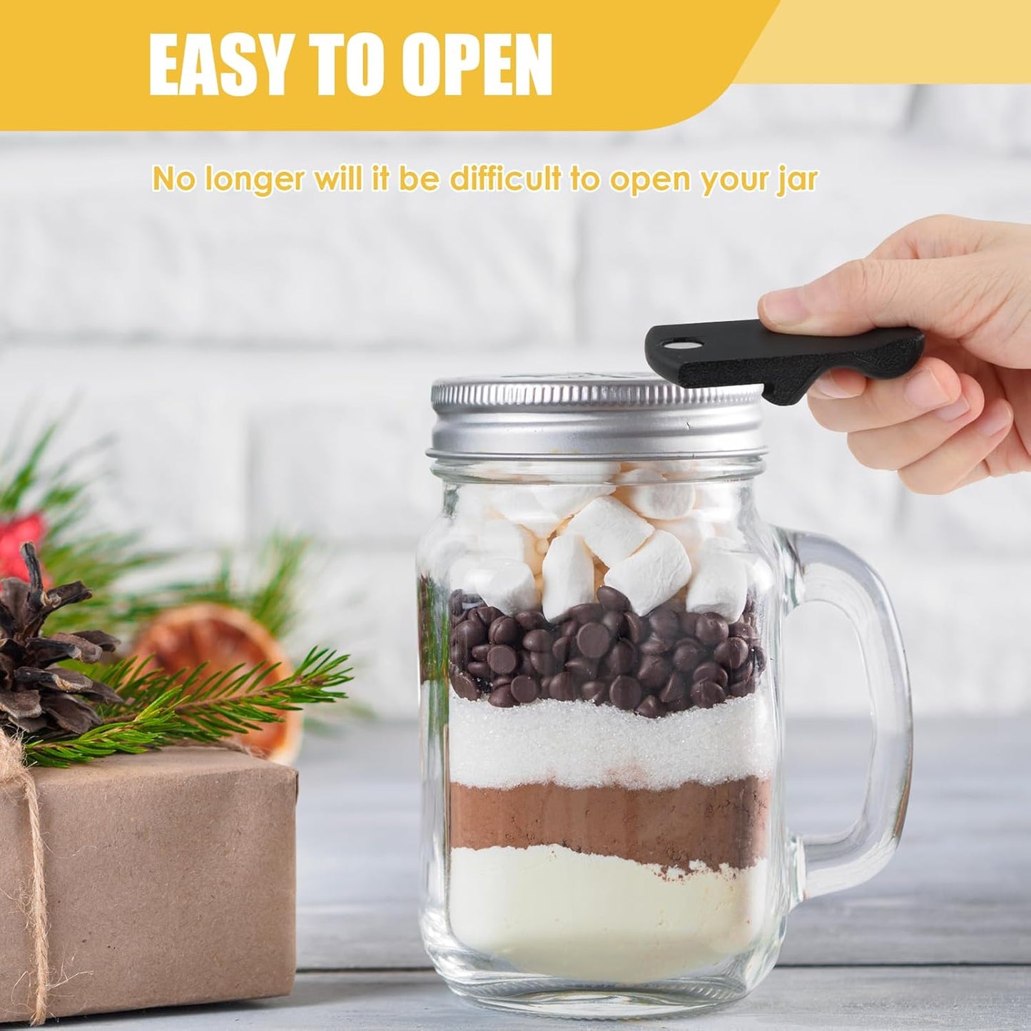2PC Mason Jar Opener Set, Multifunctional Lid Opener for Regular & Wide - Mouth Canning Jars, Effortless Twist Tool for Tight Lids, Ideal for Kitchen, RV & Camping, Durable & Easy to Use (Black)