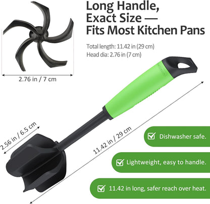 Ourokhome Meat Chopper and Potato Masher, Heat Resistant Nylon Ground Beef Smasher for Hamburger, 5 Curved Blades Nonstick Mixer & Stirrer, Practical Kitchen Gadgets, Black