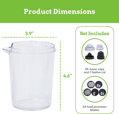 Nourished Essentials 8-in-1 Spiralizer Juicer Grater Set of 9 - Compact Plastic Vegetable Noodle Maker with Stainless Steel Blades - Dishwasher Safe - Spiralizer for Veggie Noodles