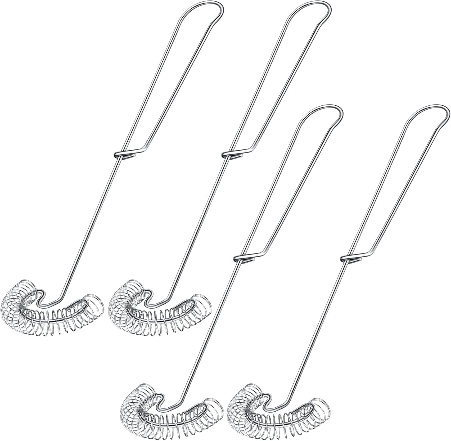 Patelai 4 Pieces Stainless Steel Egg Flat Whisk Wire Coil Scandinavian Sauce Whisk for Gravy Roux Deglazing Dishwasher Safe Kitchen Tool,2.7 x 10.3 in