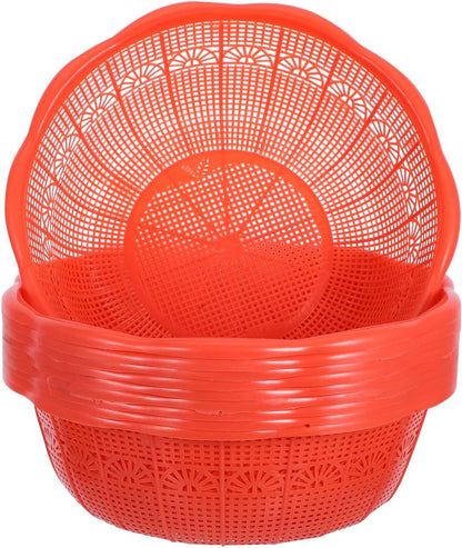 MAGICLULU 10-Pack Plastic Drain Basket 9.05-Inch Multi-Functional Kitchen Colander for Rice Washing and Vegetable Straining with Comfortable Grip
