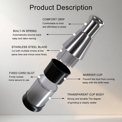 Manual Pressed Chopper,Mini Dicer Food Chopper,Multifunctional Manual Garlic Press,Stainless Steel Hand Food Chopper for Mincing Garlic Press Stainless Steel,1 PCS