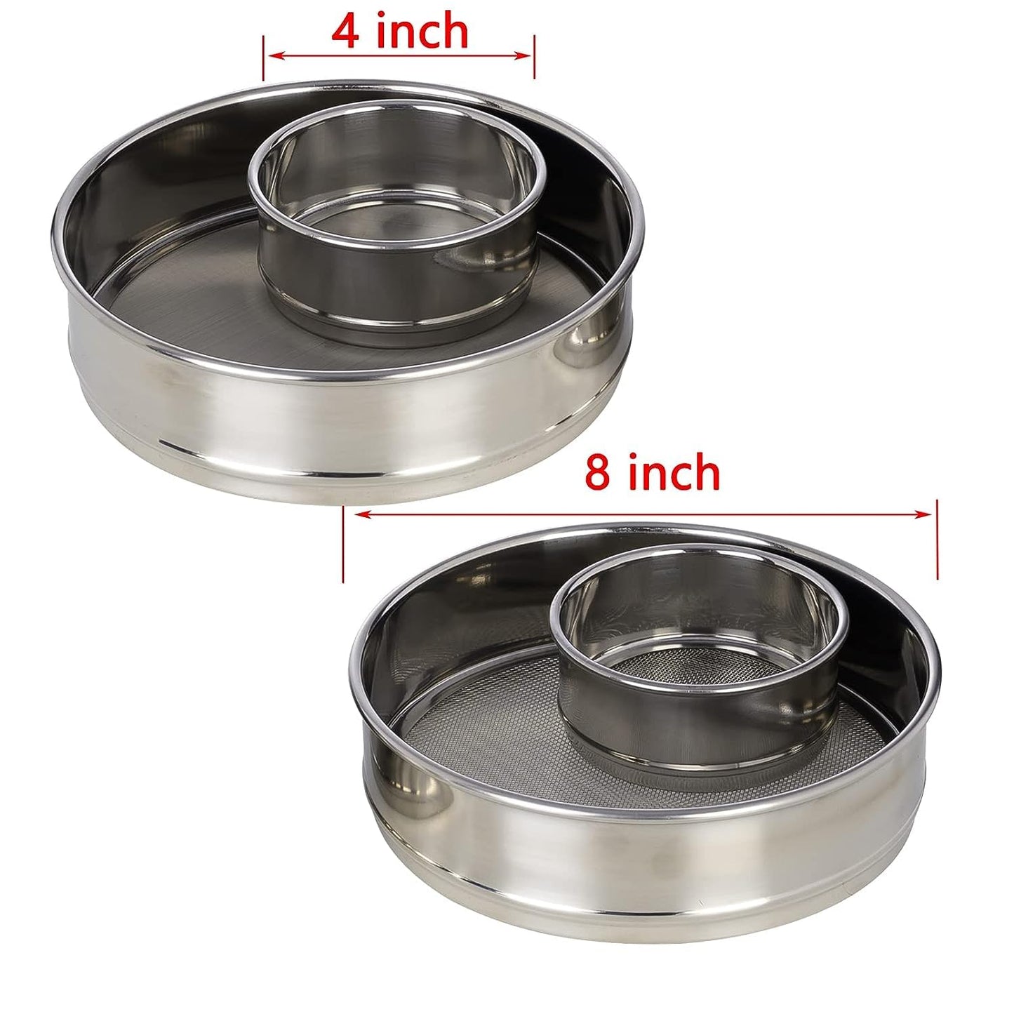 Lab Sieves 150 Mesh, Economy Test Sieve #150 Mesh, 8'' Diameter, 304 Stainless Steel Wire Cloth φ20×4.5cmm