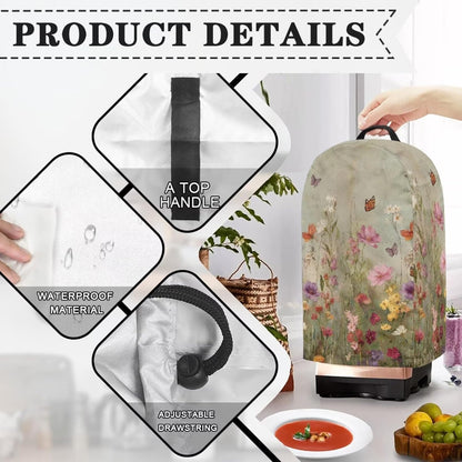 Coffee Pastry Blender Dust Cover with Drawstring Field Stand Mixer or Coffee Maker Cover Anti Fingerprint Polyester Appliance for Home Kitchen Decor