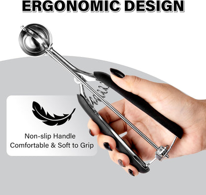 Cookie Scoop Set 1 Tablespoon, Size #60 Cookie Dough Scooper for Baking, 15 ml/0.5 oz Ice Cream Scoop, Acrylic Scoop, Comfortable Grip