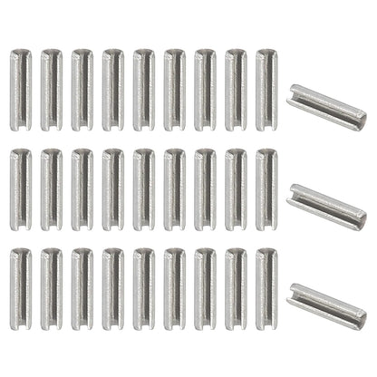 PATIKIL Slotted Spring Pin, 50 Pcs 1/8" x 3/4" (3.2mm x 20mm) 304 Stainless Steel Split Roll Pins Spring Dowel for Home Improvement Automotive Machine Repair, Silver - Colors A