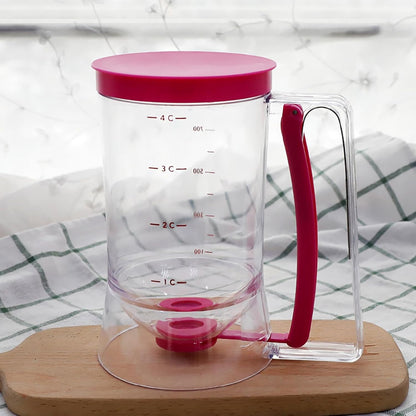 Pancake Batter Dispenser - Batter Separator Dispenser, Cupcake Handheld Dispenser Batter Funnel Measuring Cup Kitchen Baking Necessities Tools