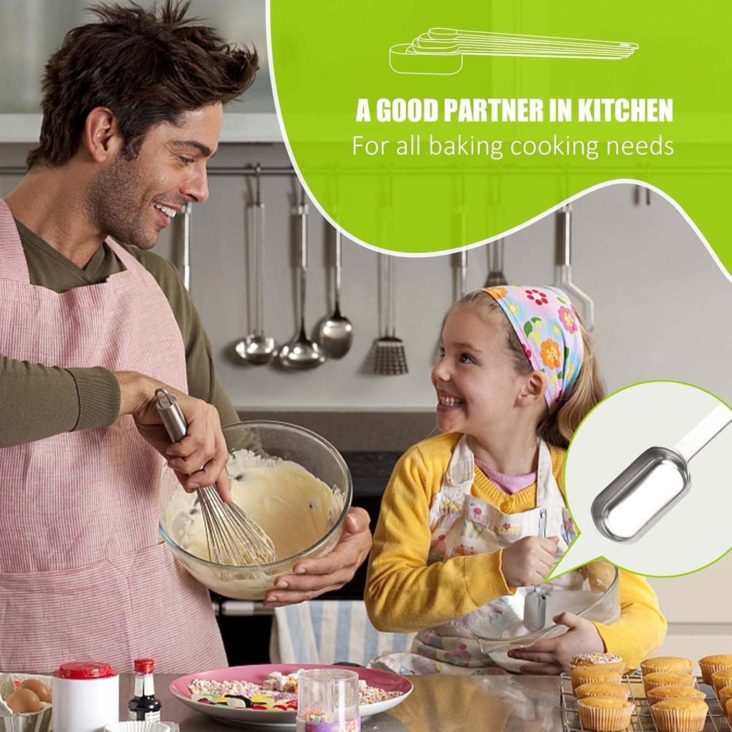 2PCS 1tsp (1/3tbsp, 5ml) Single Measuring Spoon, Stainless Steel Long Handle Individual Teaspoons Only