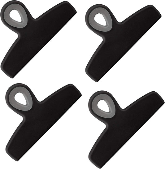 COOK WITH COLOR Bag Clips - Heavy Duty Chip Clip and Refrigerator Magnet for Food Storage with Air Tight Seal Grip, Bright Colors, Pack of 4 Large.