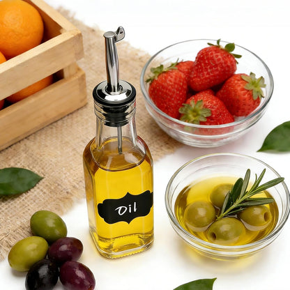 Salzesfalls 8 Pack 17oz Olive Oil Dispenser Bottle,Oil Dispenser for Kitchen, Cooking Oil Dispenser,Vinegar Cruet Bottle with Pourers